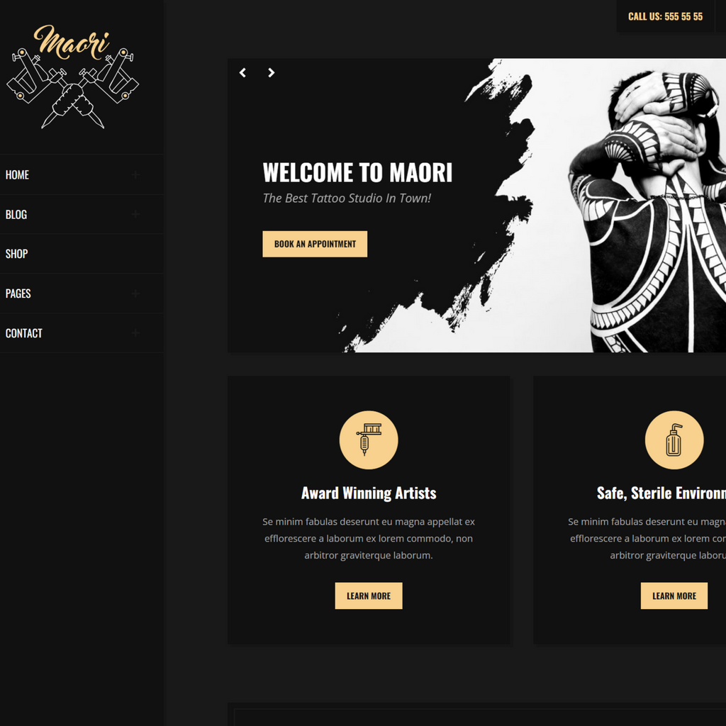 Tattoo Studio WordPress Responsive Website