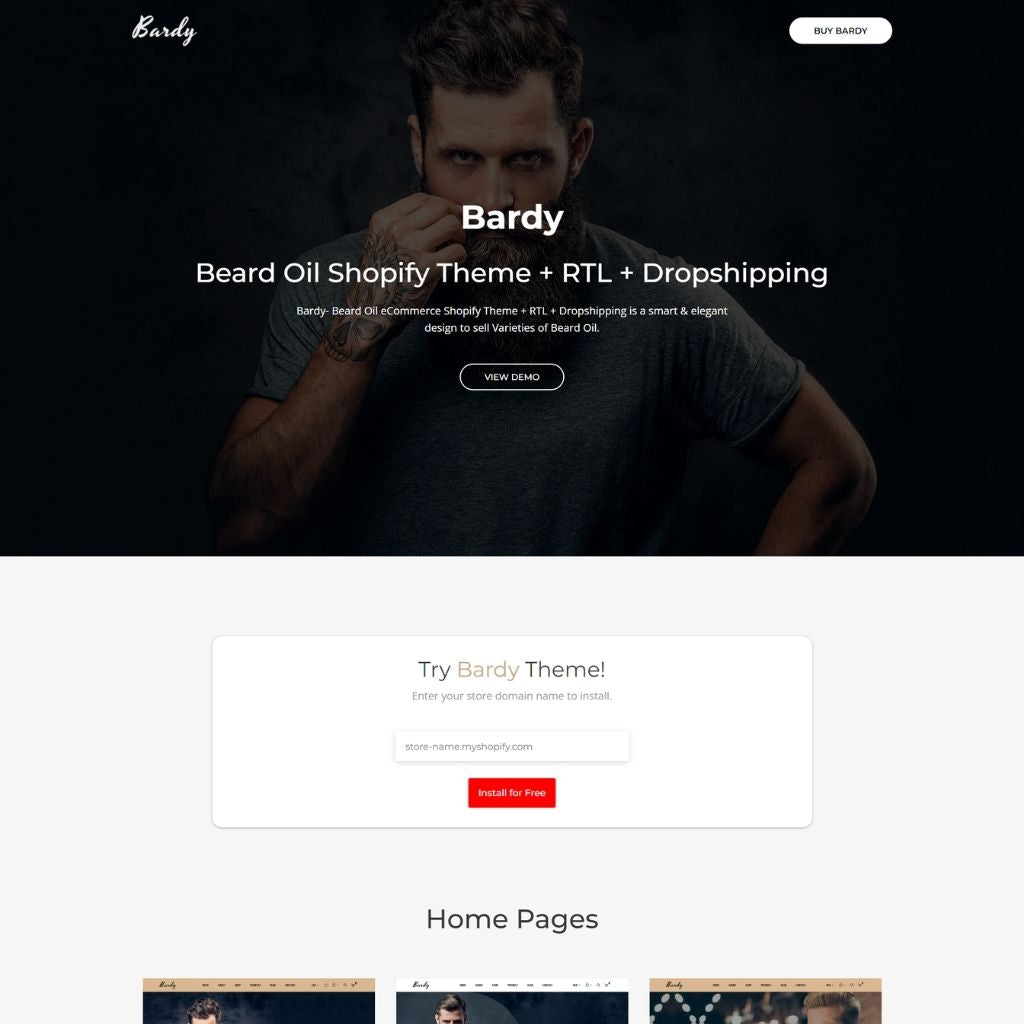 Beard Oil Shopify Shopping Website