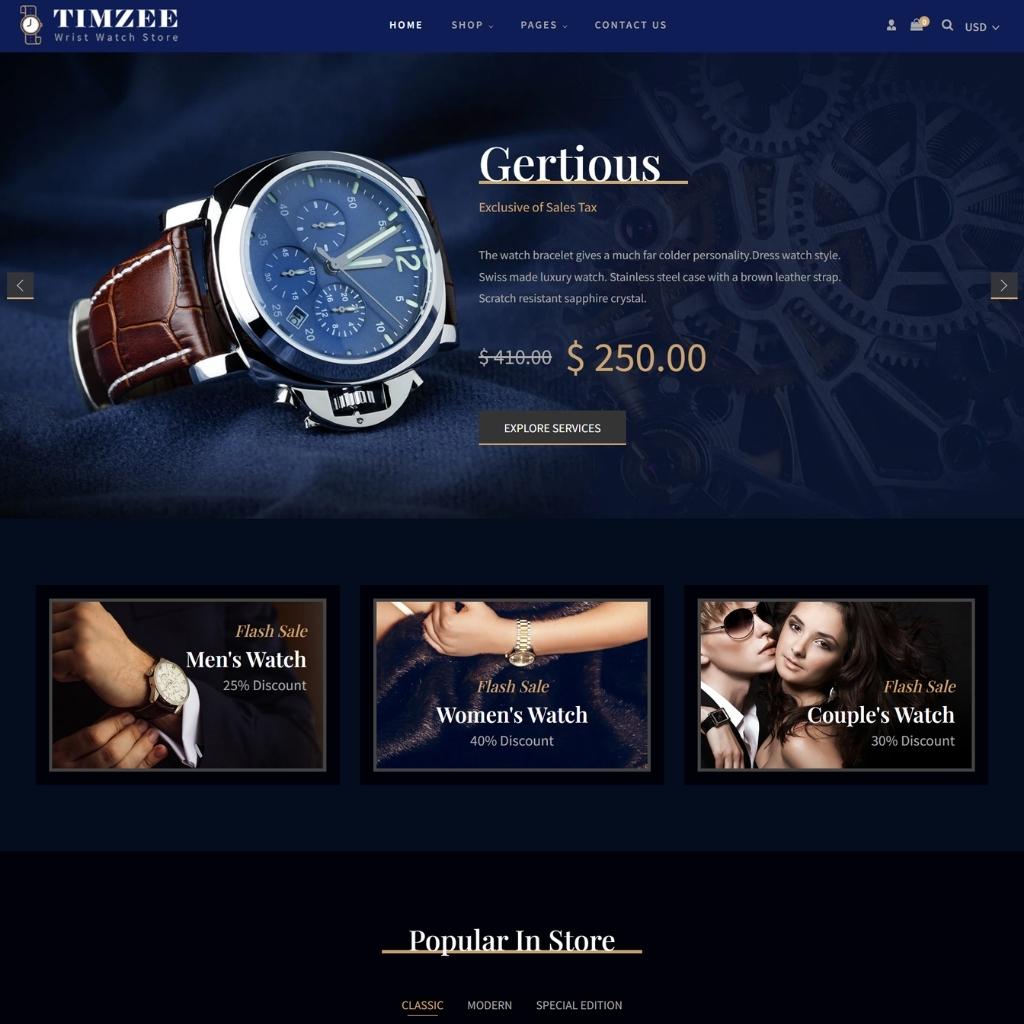 Digital Clock & Watch Store Shopify Shopping Website