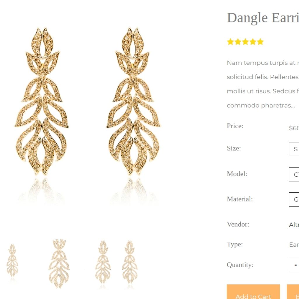 Exquisite Jewelry Store Shopify Shopping Website