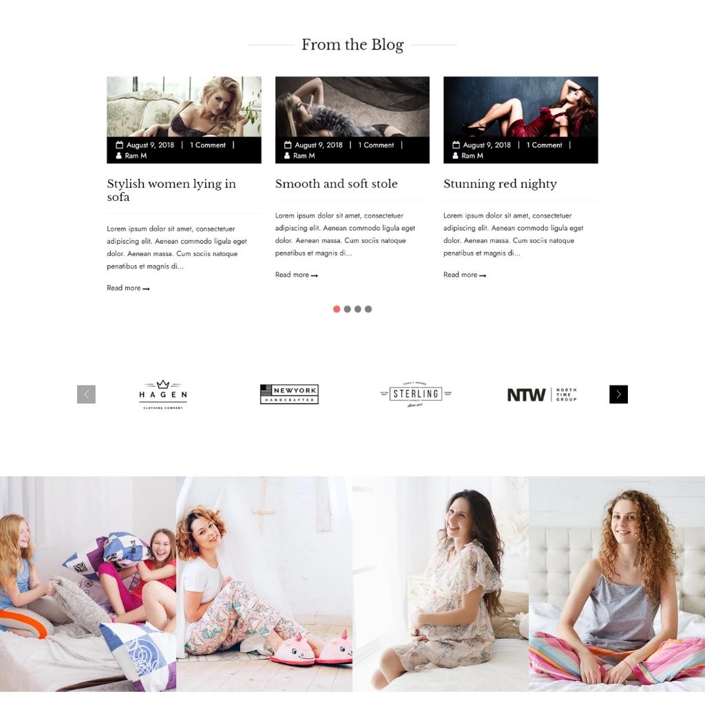 Night Wear & Lingeries Shopify Shopping Website
