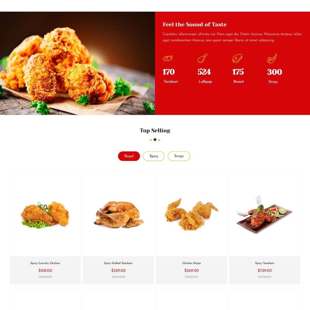 Skinless Fried Chicken Shopify Shopping  Website