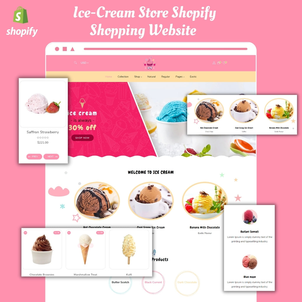 Ice-Cream Store Shopify Shopping Website