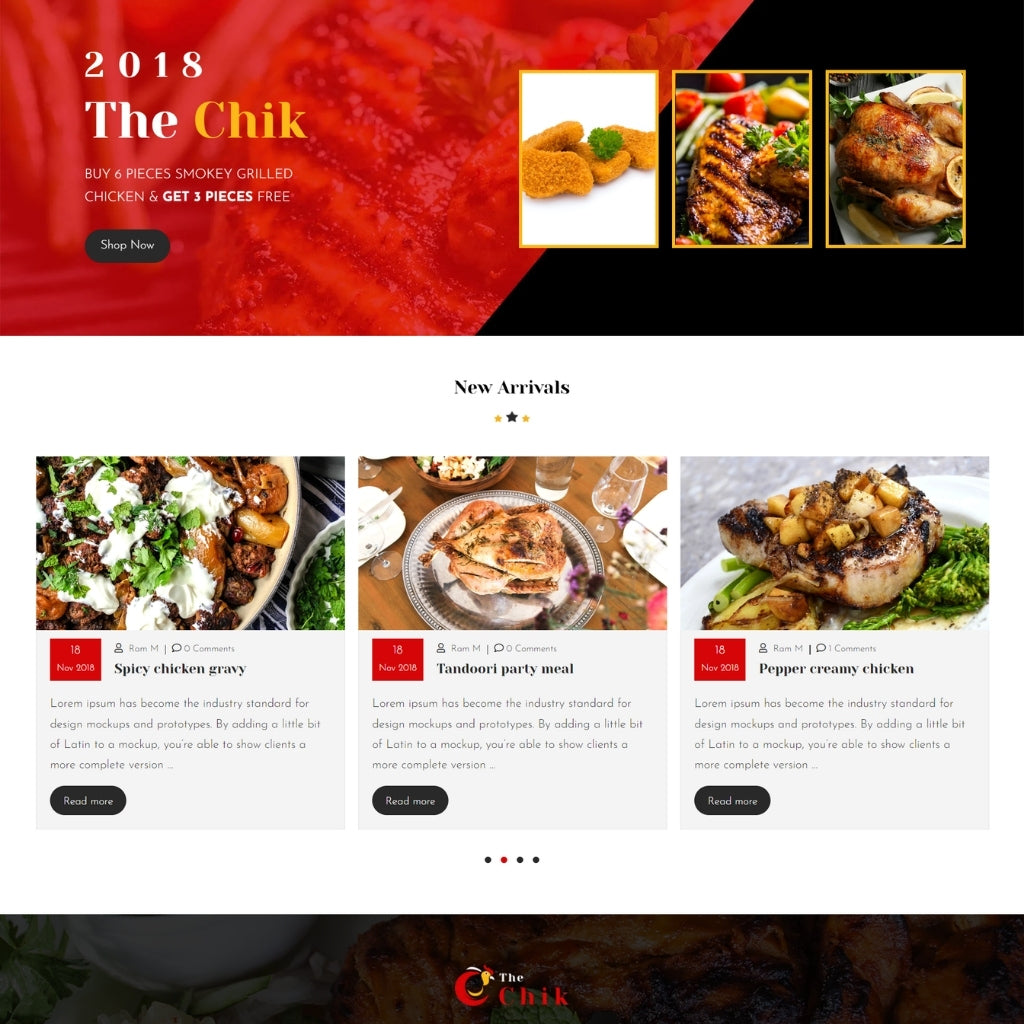 Skinless Fried Chicken Shopify Shopping  Website