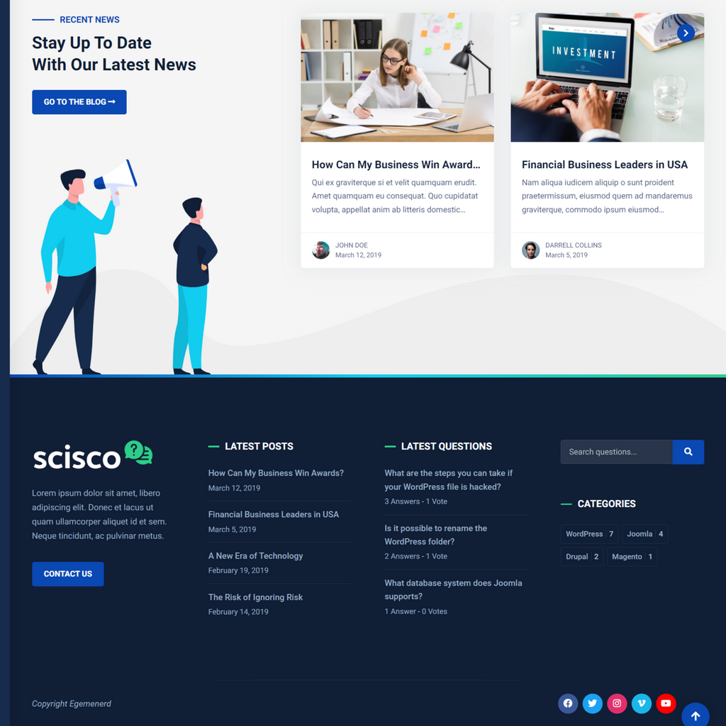 Questions and Answers WordPress Responsive Website