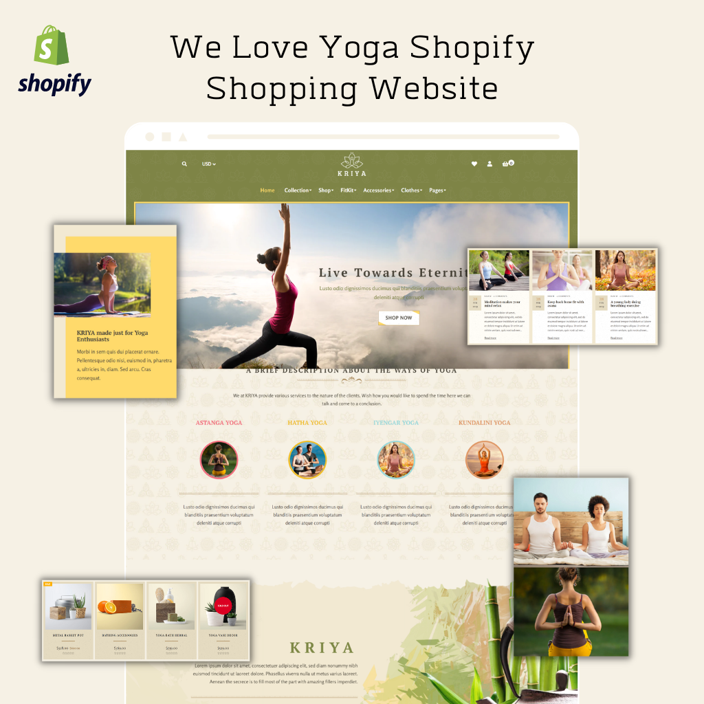 We Love Yoga Shopify Shopping Website