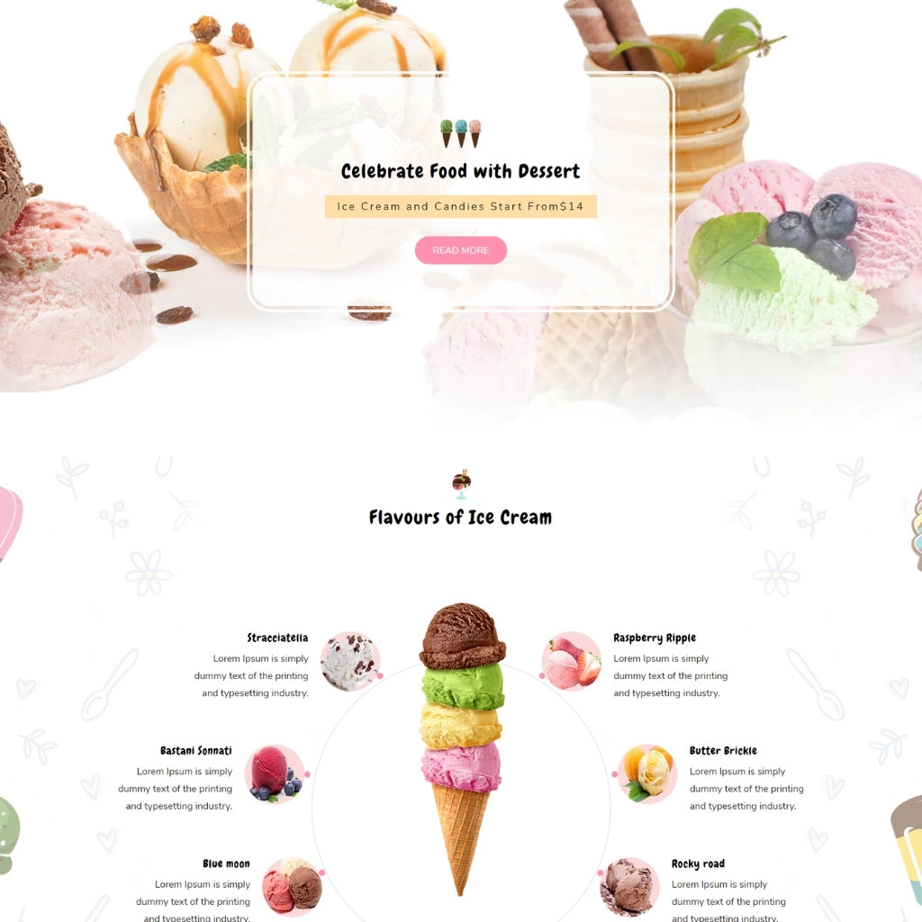Ice-Cream Store Shopify Shopping Website