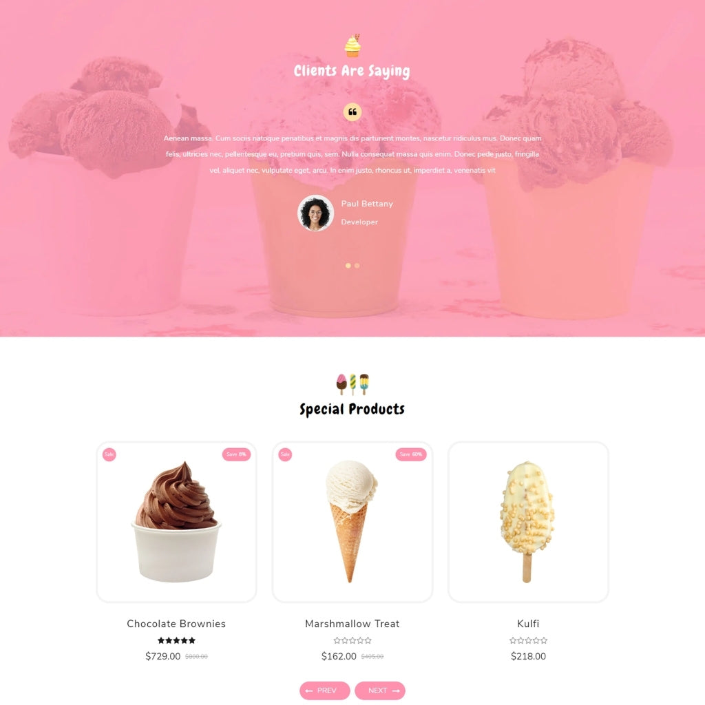 Ice-Cream Store Shopify Shopping Website