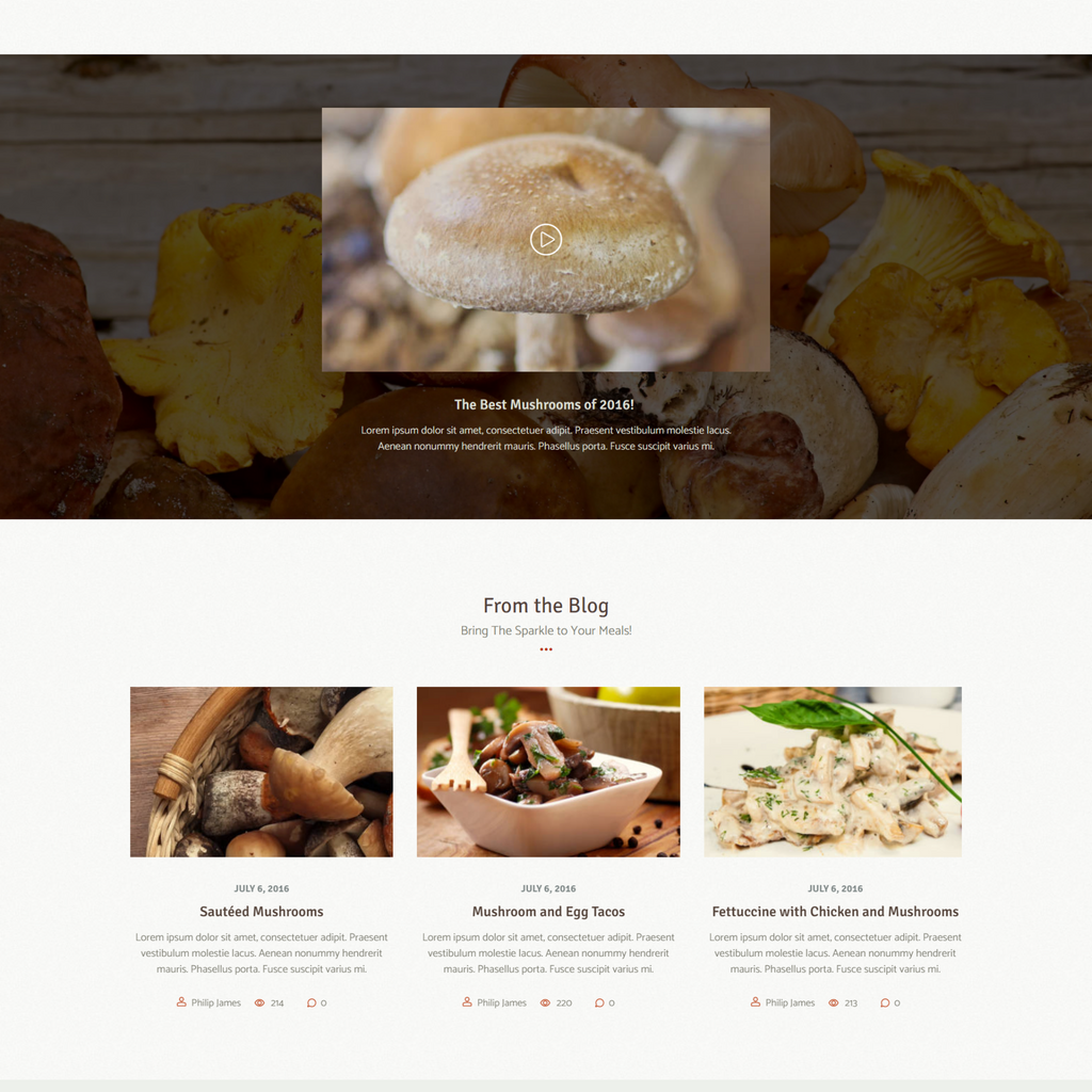 Mushroom Farm & Organic Products Store WordPress Responsive Website