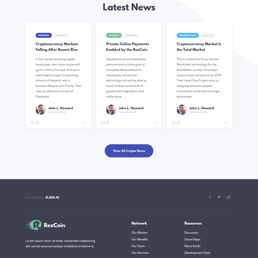 Cryptocurrency & Coin ICO WordPress Responsive Website