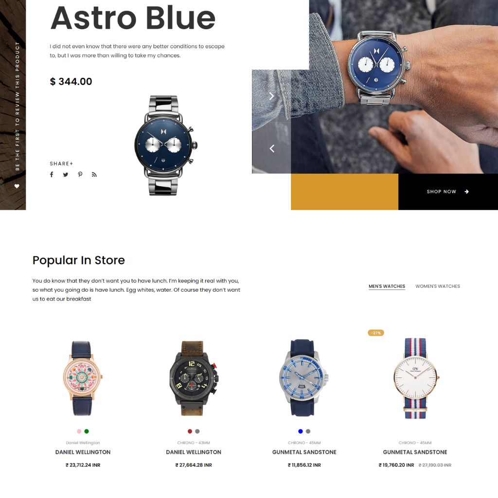 Watch Store Shopify  Shopping Website
