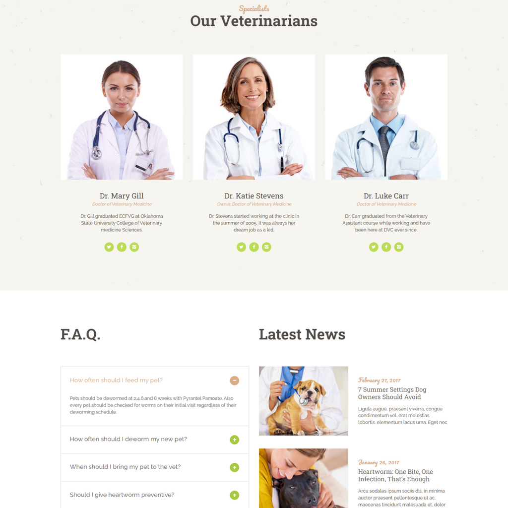 Veterinary Clinic, Pet Care & Animal WordPress Responsive Website