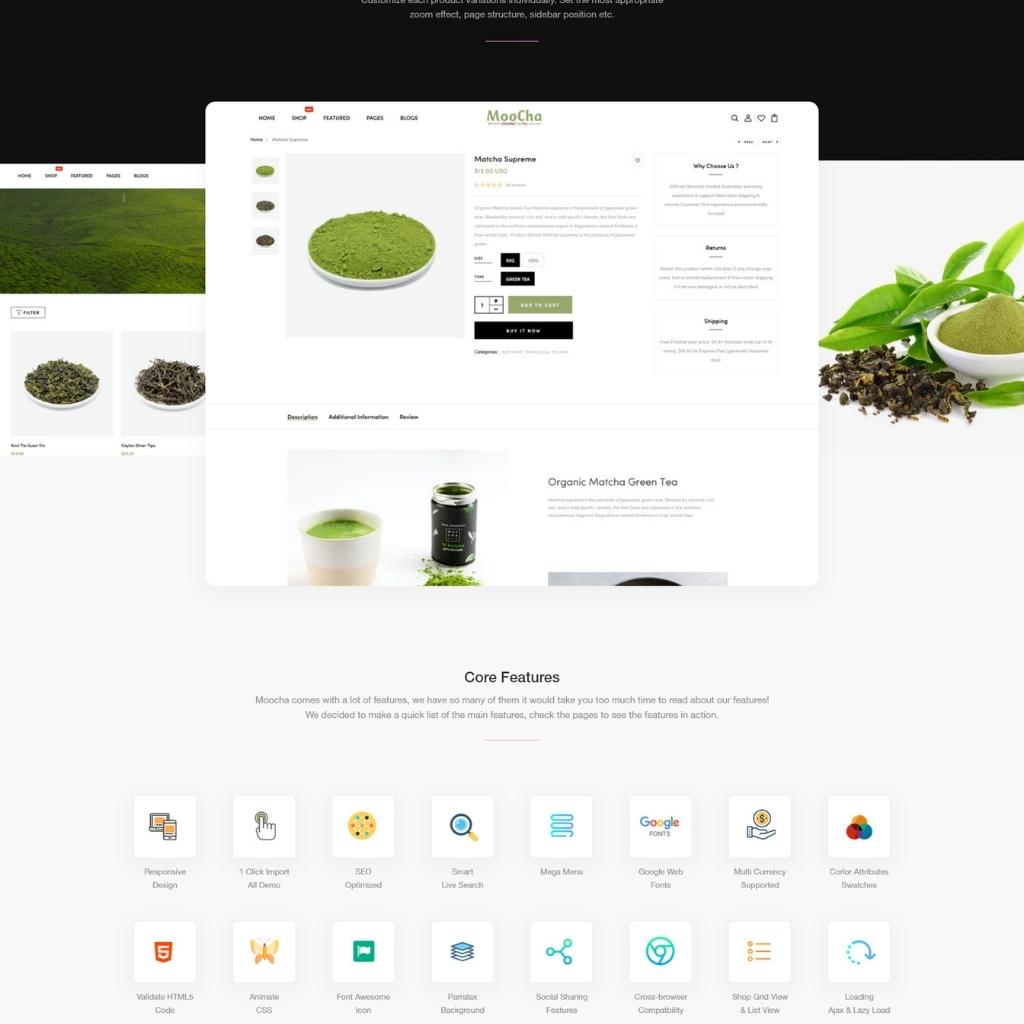 Tea Shop & Organic Store Responsive Shopify Shopping Website