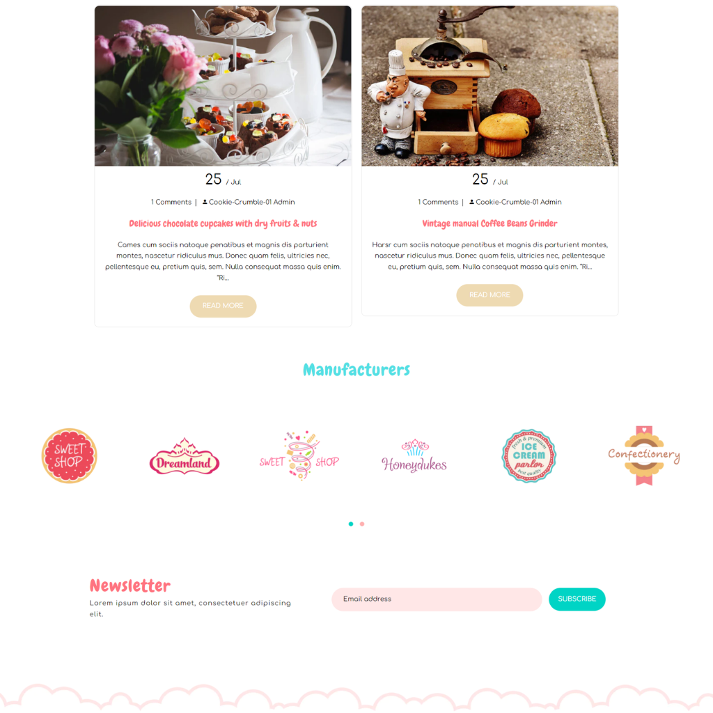 Bakery, Cookie, Food Product Shopify Shopping Website