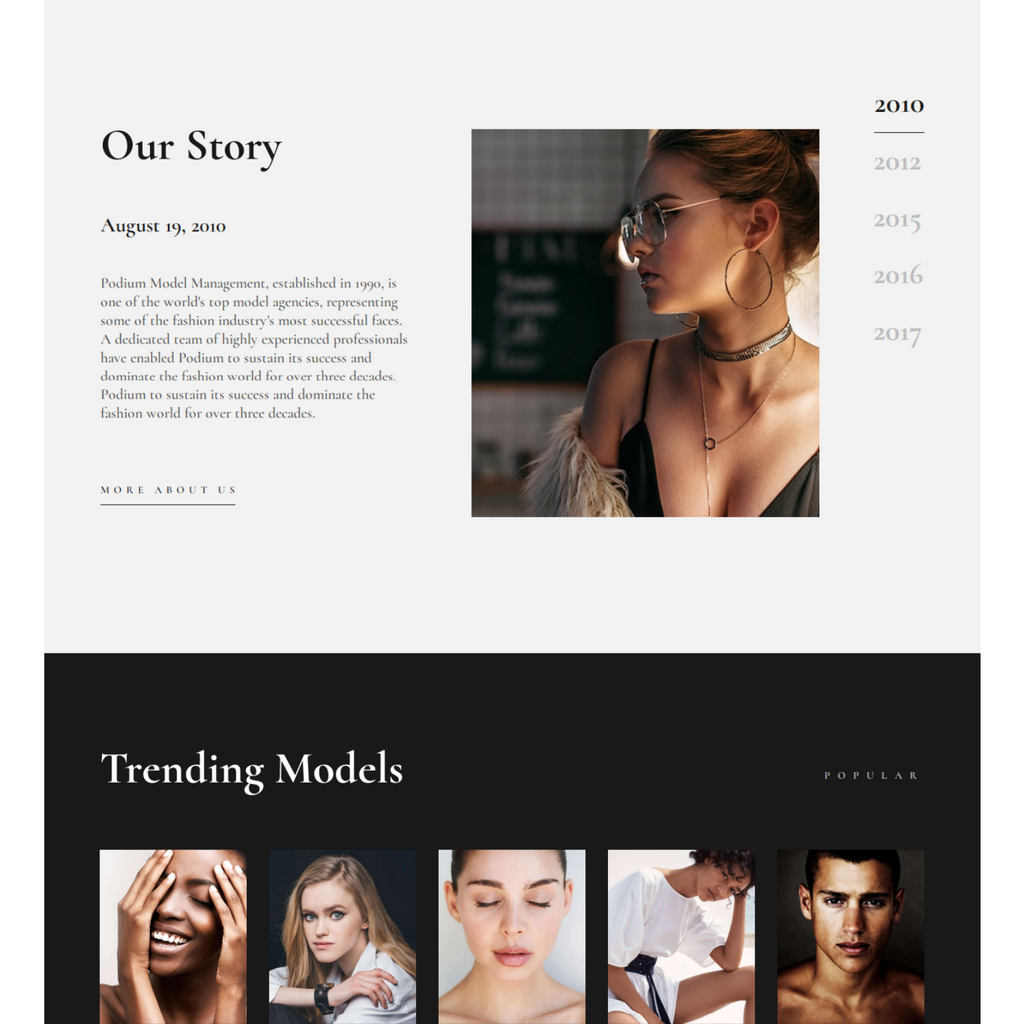 Model Agency WordPress Responsive Website