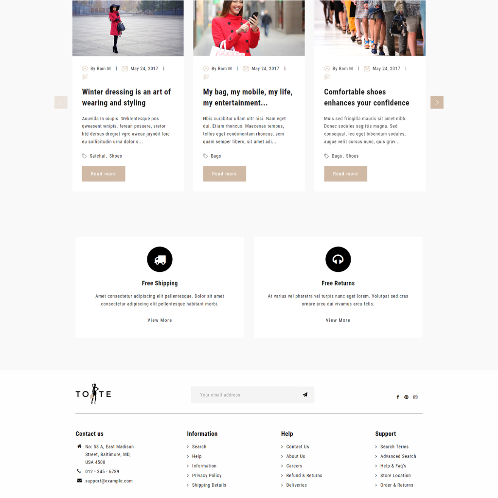 Modern & Trendy product Shopify Shopping Website