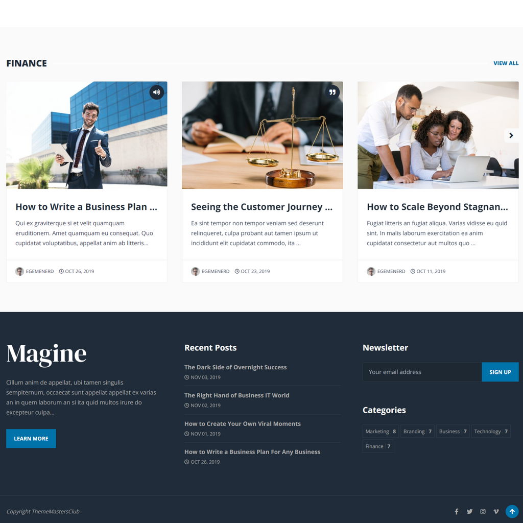 Business Blog & Magazine WordPress Responsive Website