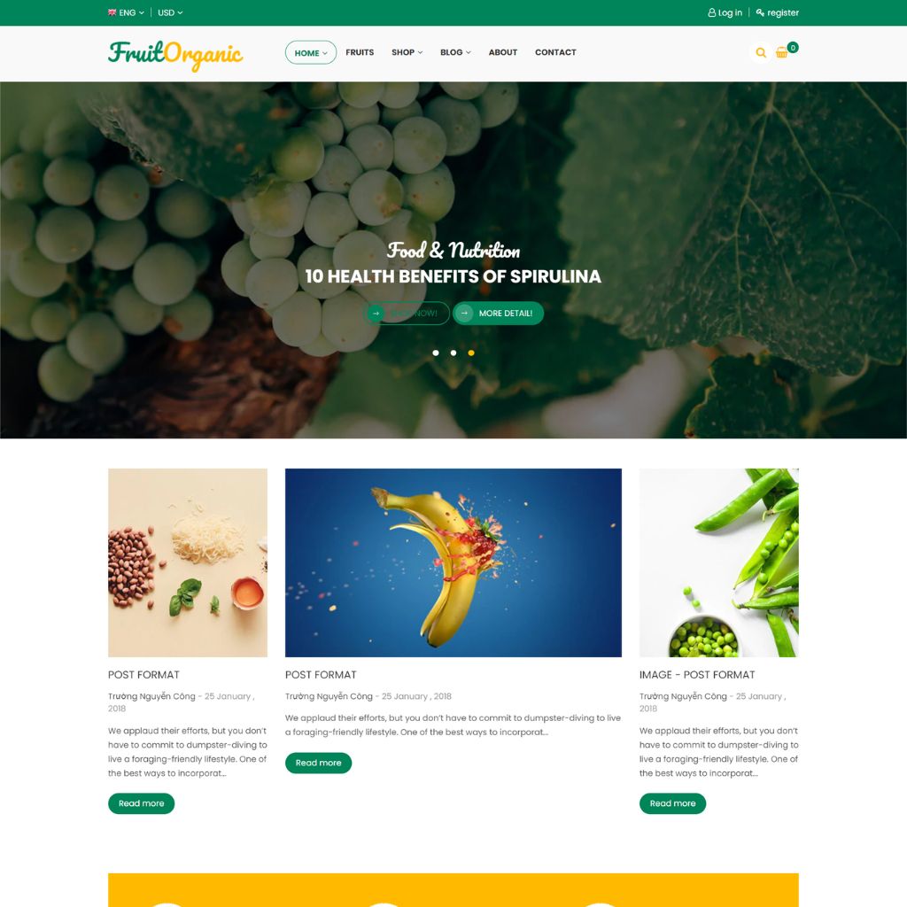 Organic fruit and vegetable Shopify Shopping Website