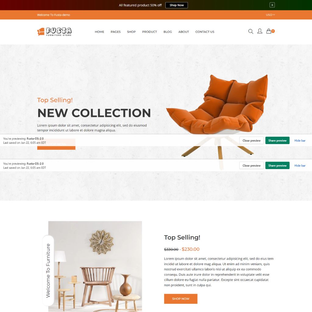 Furniture Store Shopify Shopping Website