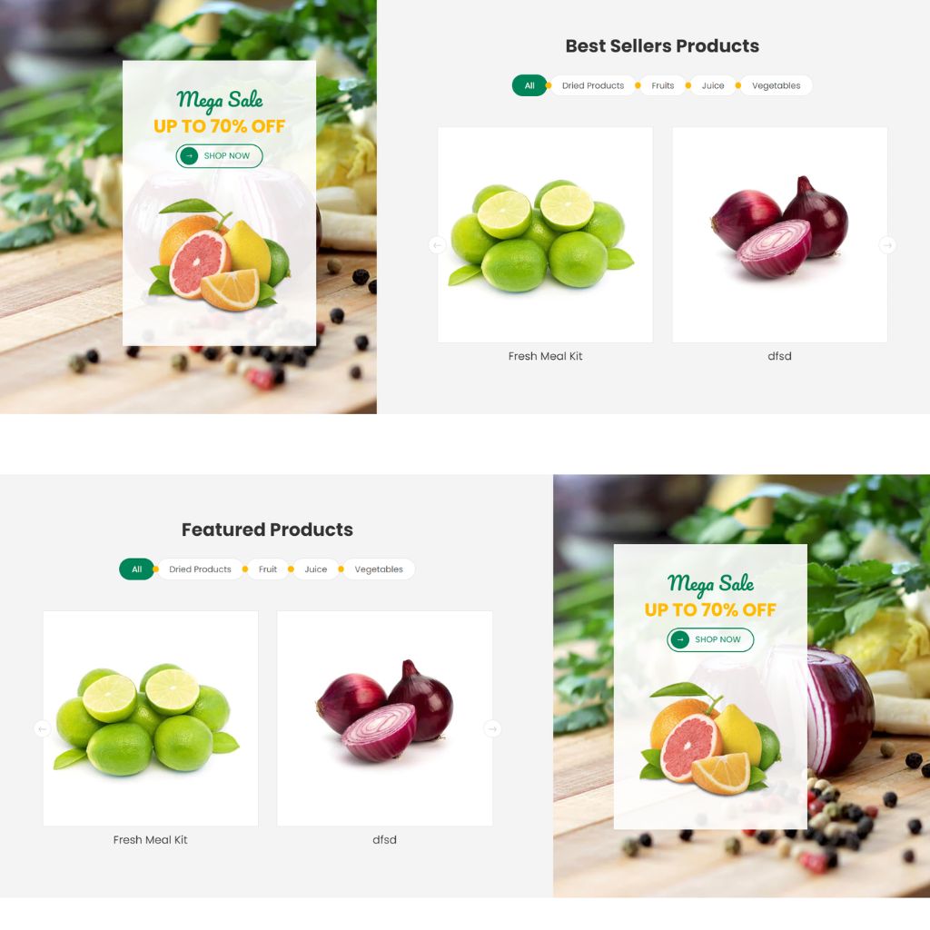 Organic fruit and vegetable Shopify Shopping Website