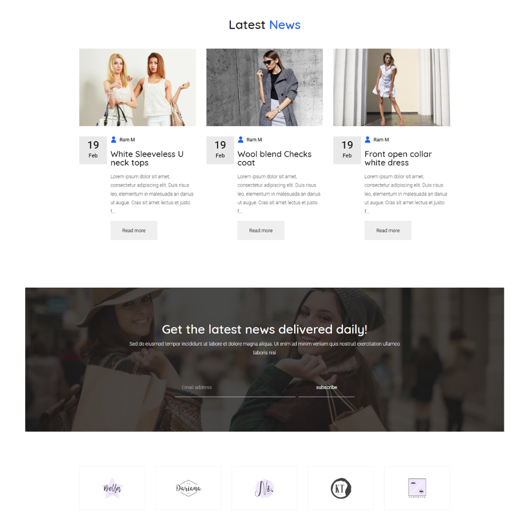 Girls Fashion, Accessories Store Shopify Shopping Website