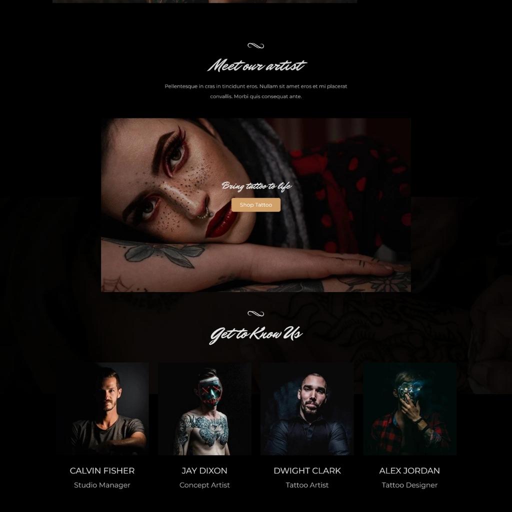 Rocksteady Tattoo Parlor Shopify Shopping Website
