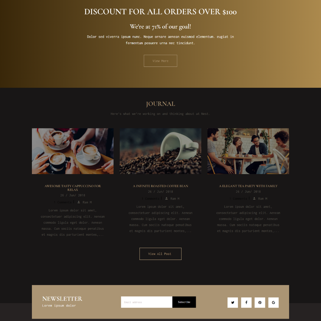 Coffee Shop Shopify Shopping Website
