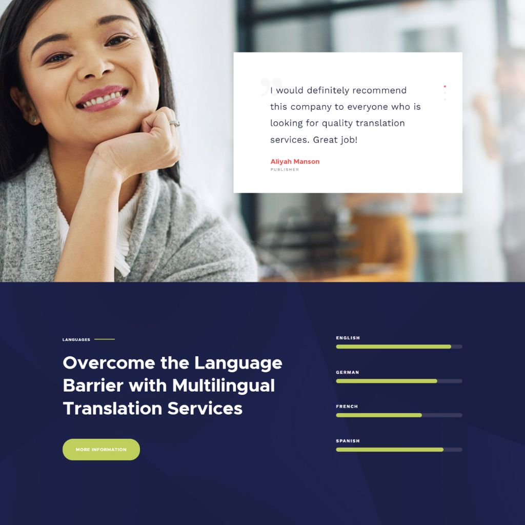 Professional Translation Services WordPress Responsive Website