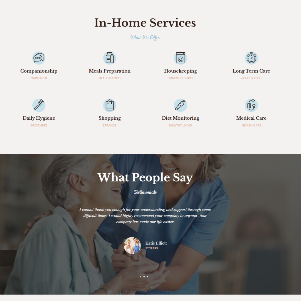 Senior Care Hospital WordPress Responsive Website