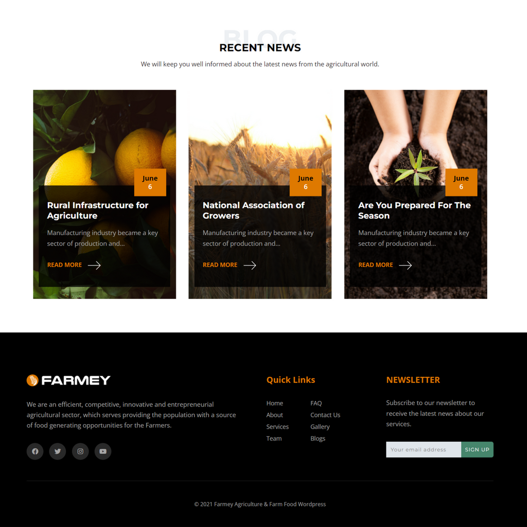 Agriculture WordPress Responsive Website