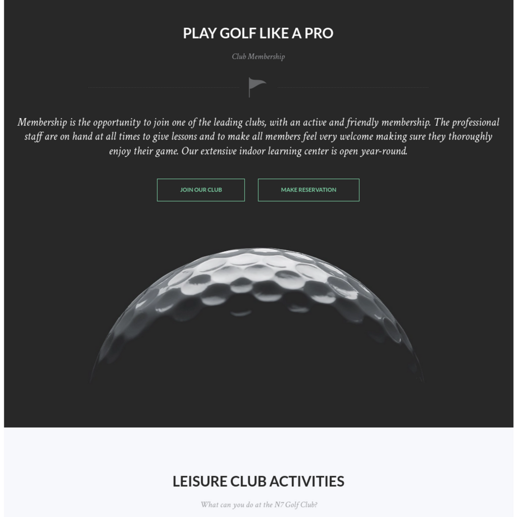 Golf Club WordPress Responsive Website