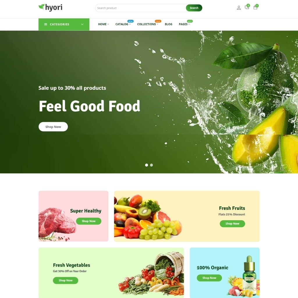 Grocery, Supermarket  Shopify Shopping Website