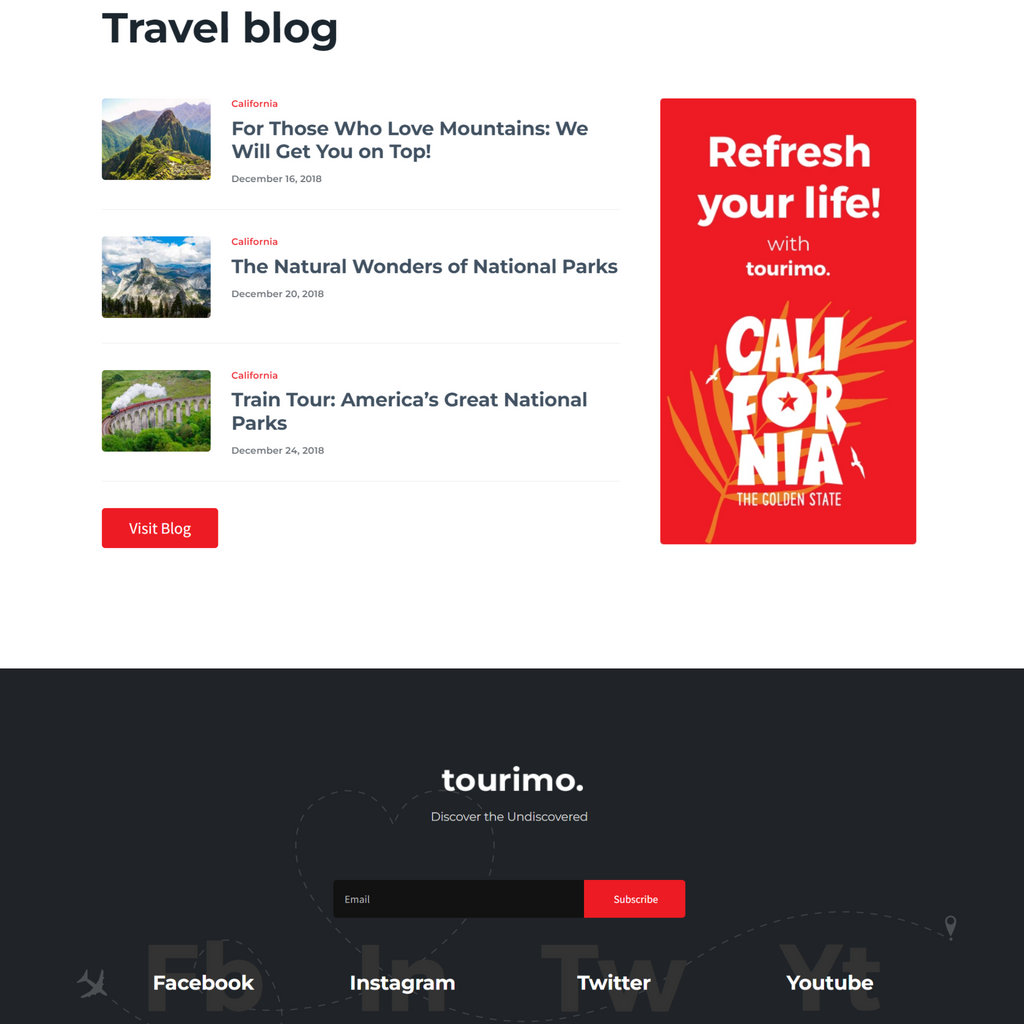Tour Booking WordPress Responsive Website