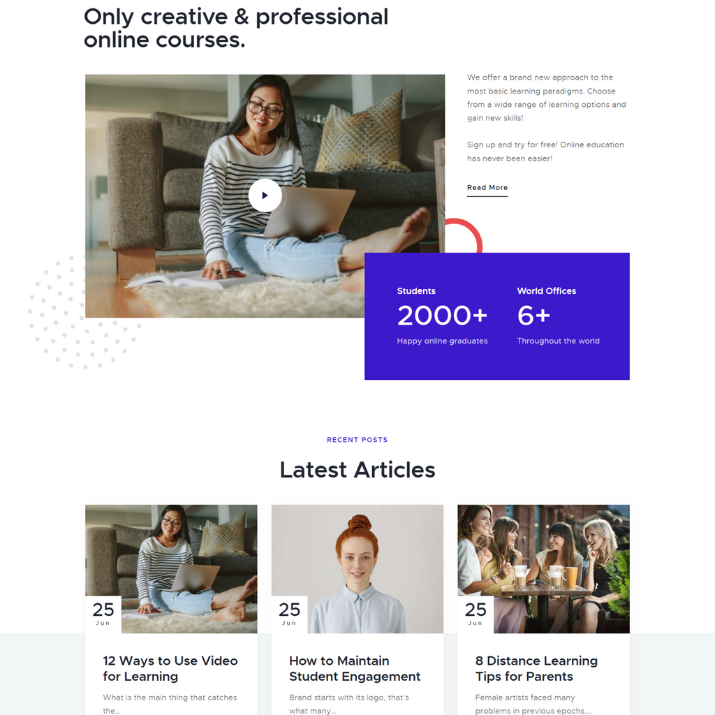Distance Learning & Language Courses WordPress Responsive Website