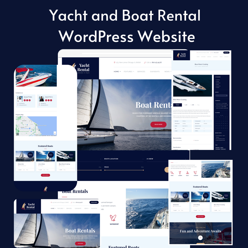 Yacht and Boat Rental WordPress Responsive Website