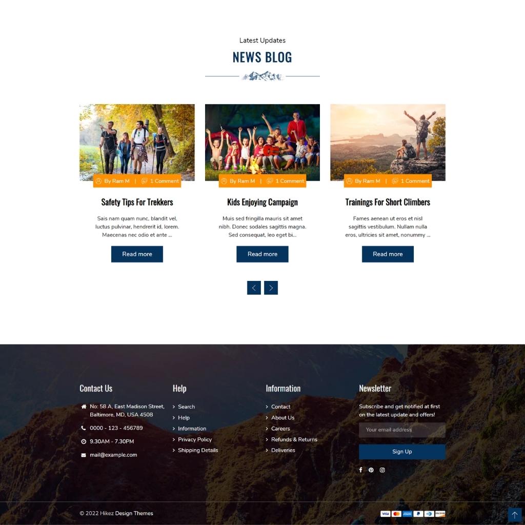 Trekking & Hiking Shopify Shopping Website
