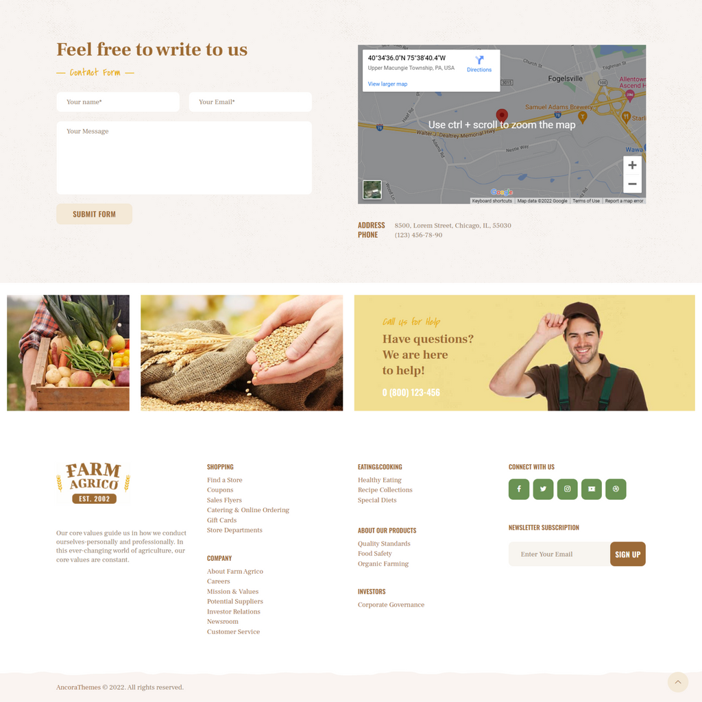 Agricultural Business WordPress Responsive Website