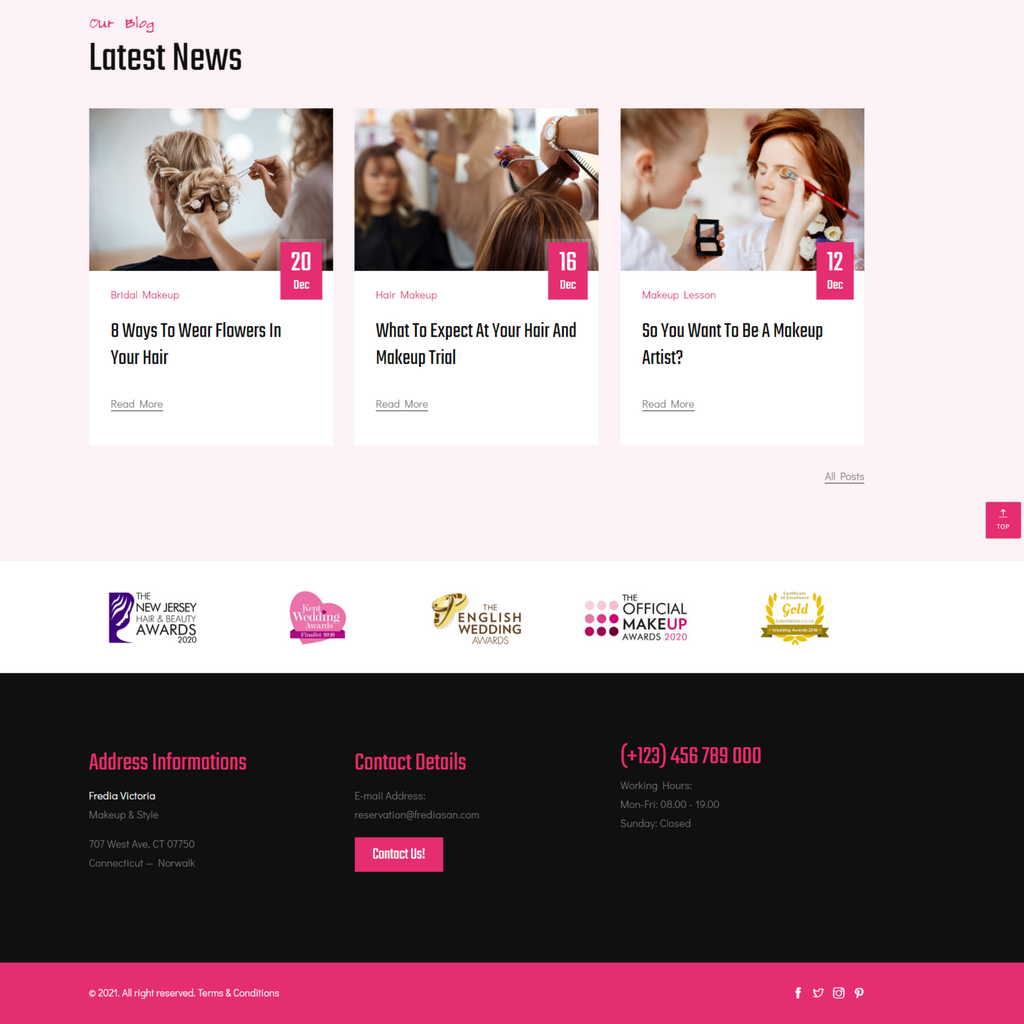 Makeup Artist WordPress Responsive Website