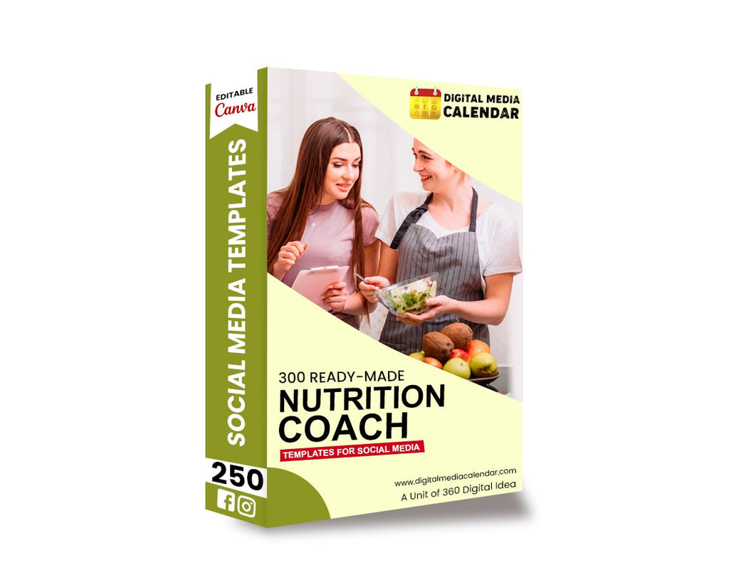 30 Ultimate Nutrition Coach Social Media Posts Canva Templates