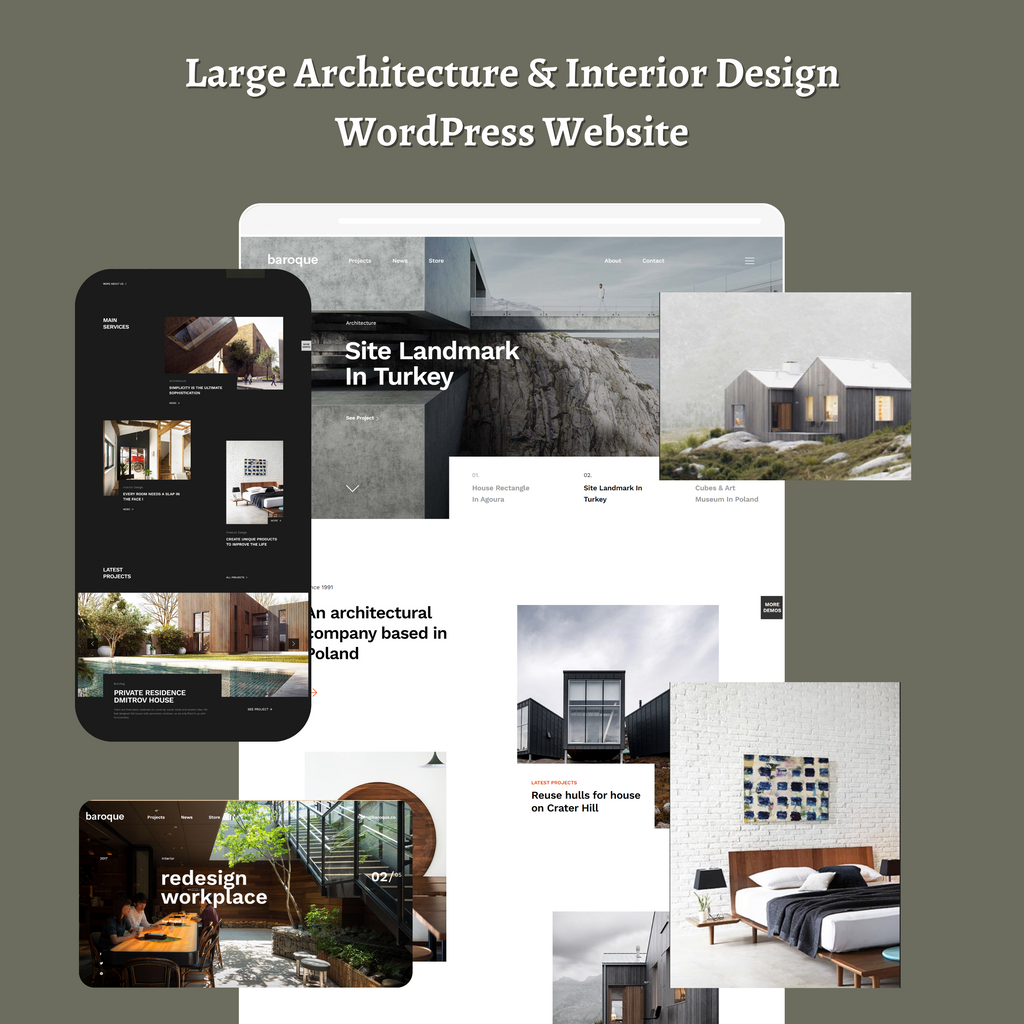 Large Architecture & Interior Design WordPress Responsive Website
