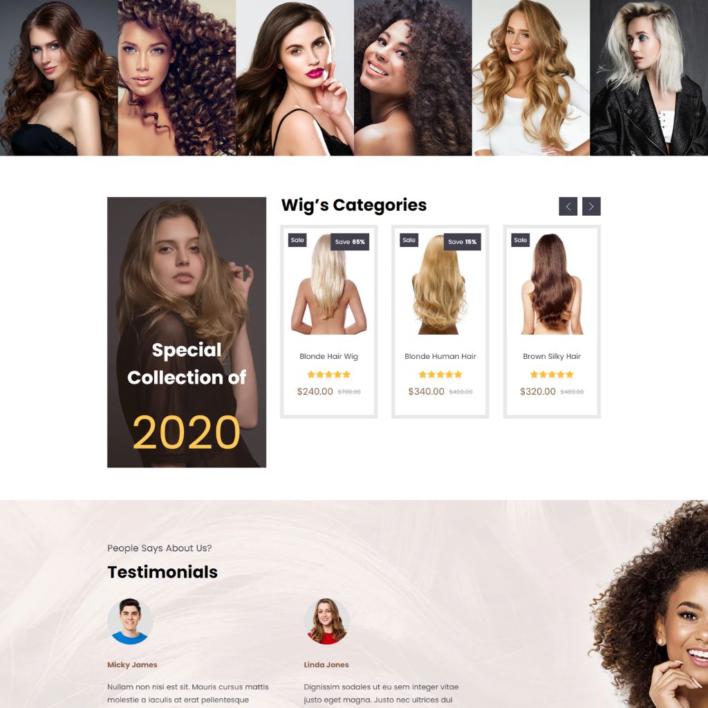 Big Head Hair Boutique Shopify Shopping Website