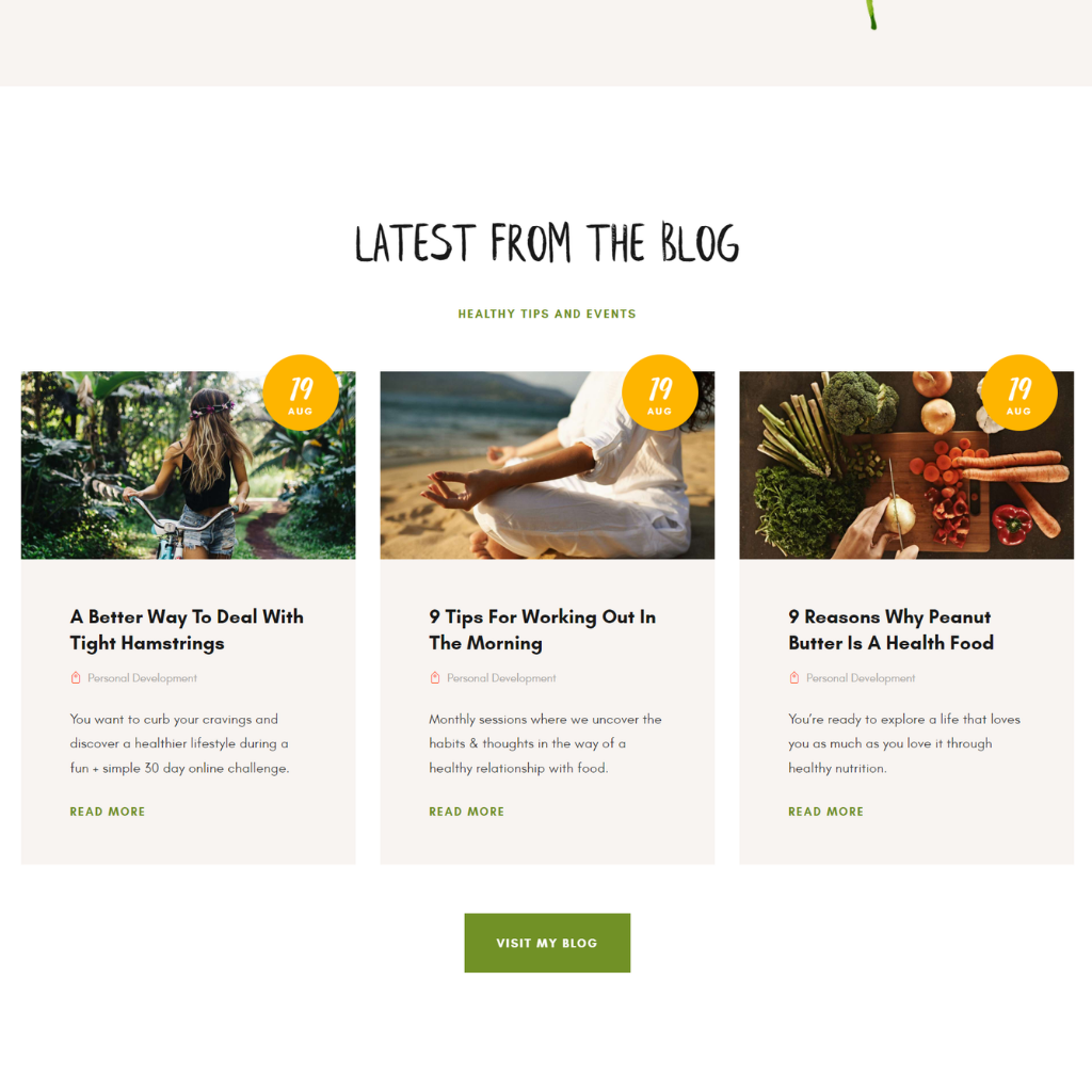 Health and Fitness Coaching WordPress Responsive Website