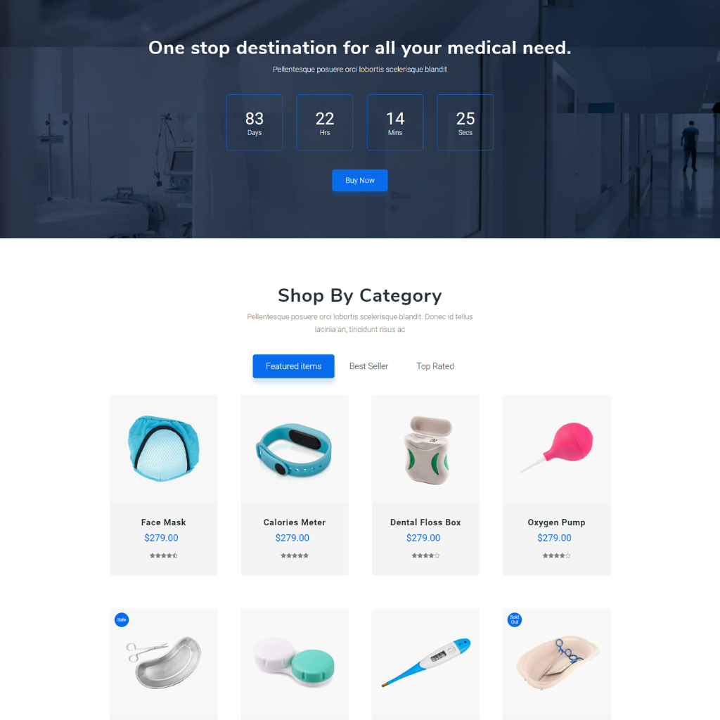 Medical First Aid Kit Shopify Shopping Website