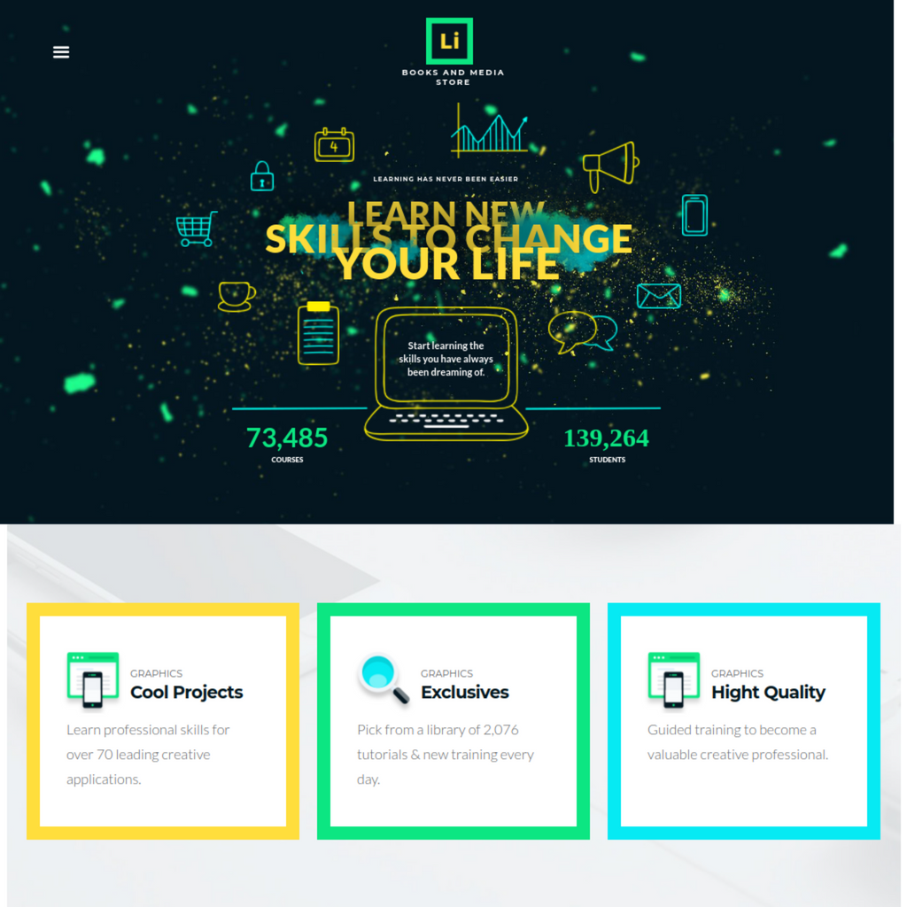 Bookstore & Media Store WordPress Responsive Website