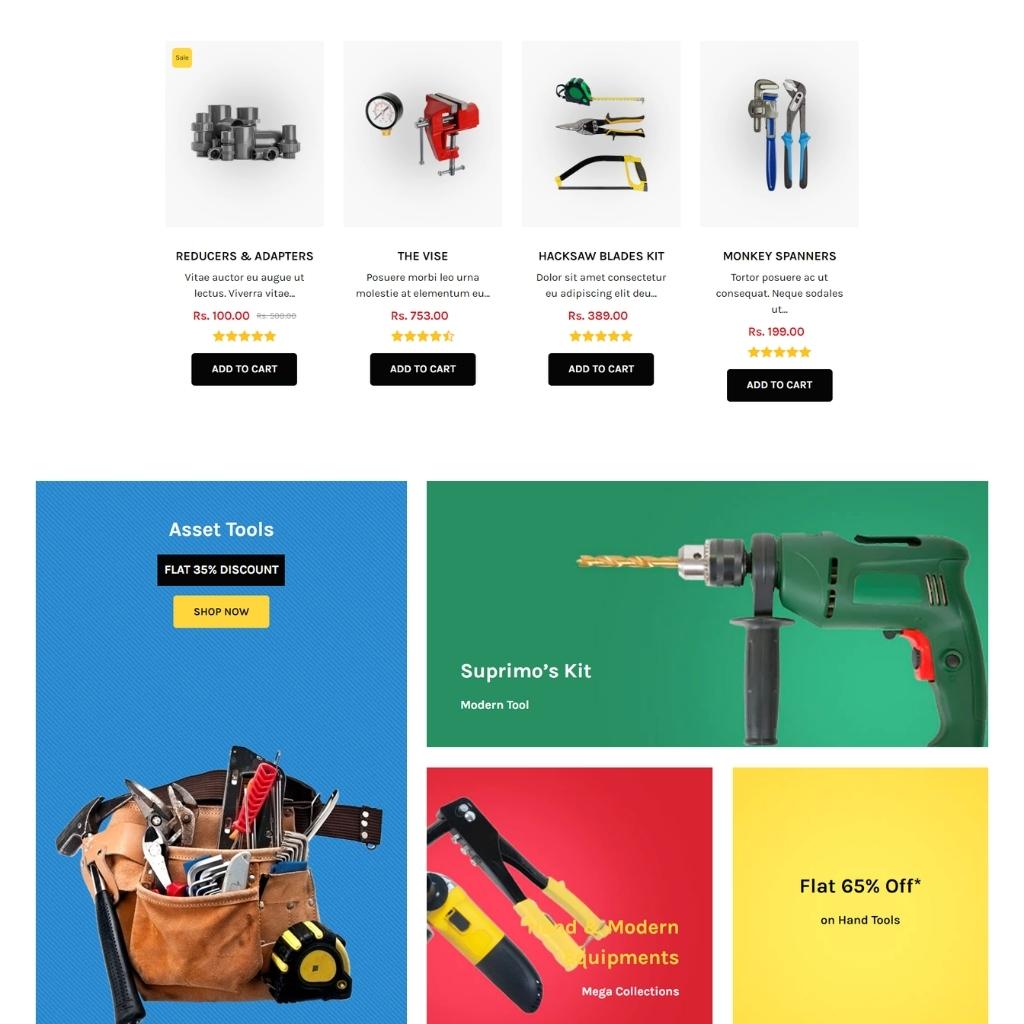 Hardware & Tool Responsive Shopify Shopping Website