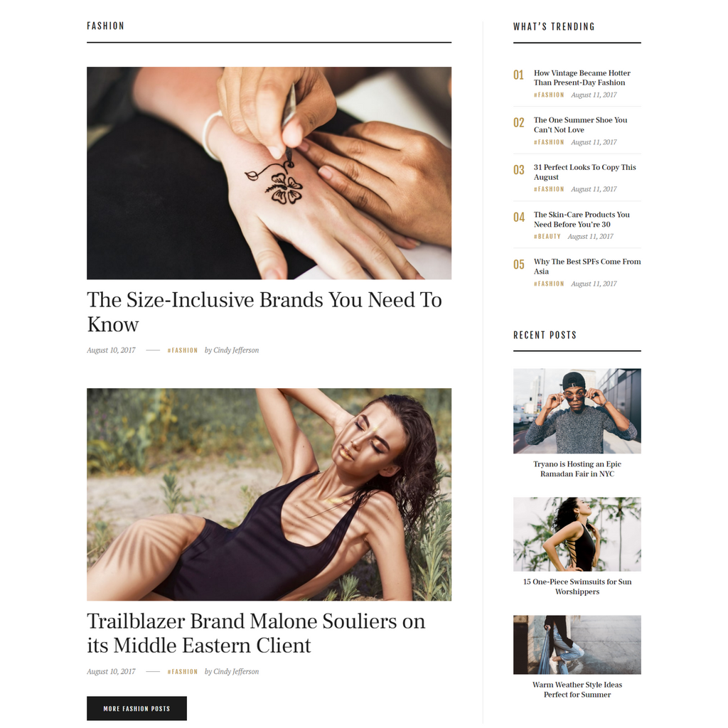 Fashion Blog WordPress Responsive Website