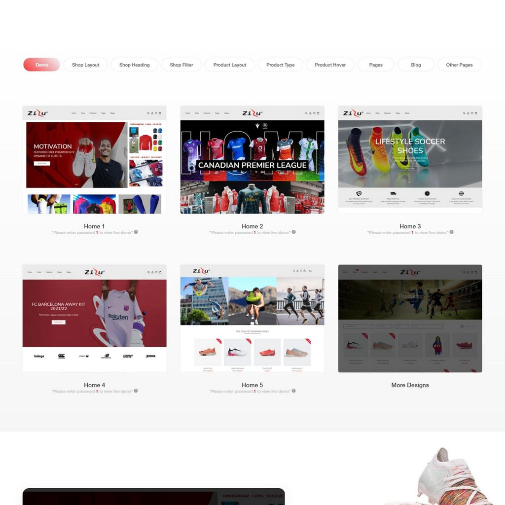 Running Shoes & Sports Clothes Store Shopify Website