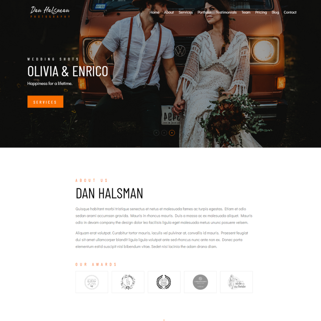 Creative Photography Portfolio WordPress Responsive Website