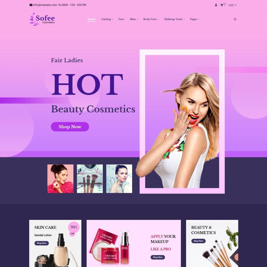 Beauty Cosmetic, Hair Salon Shopify Shopping Website