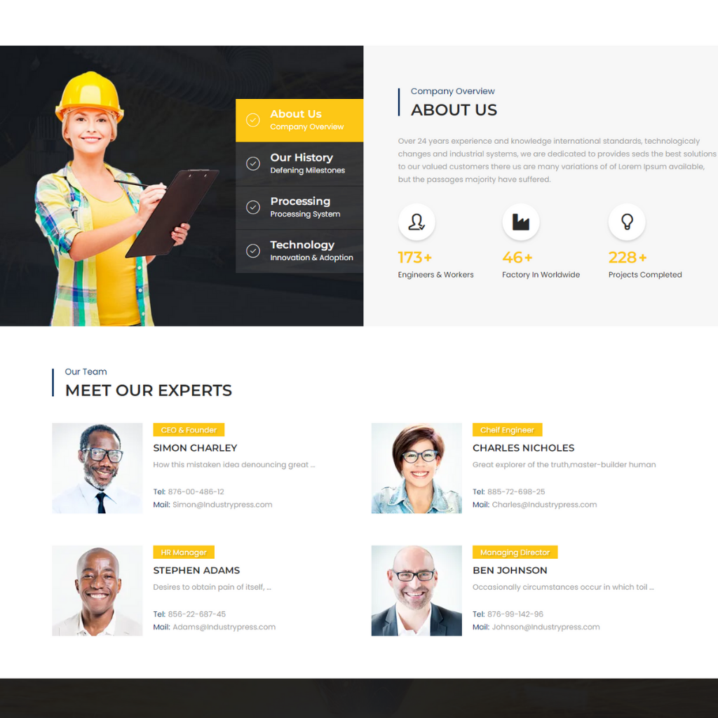 Leading Manufacturing Company WordPress Responsive Website
